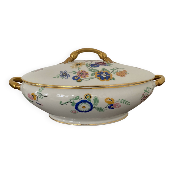 Soupière, légumière vintages en porcelaine blanche de Limoge maison T.L.B