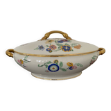 Vintage soup tureen, vegetable dish in white Limoge porcelain from TLB