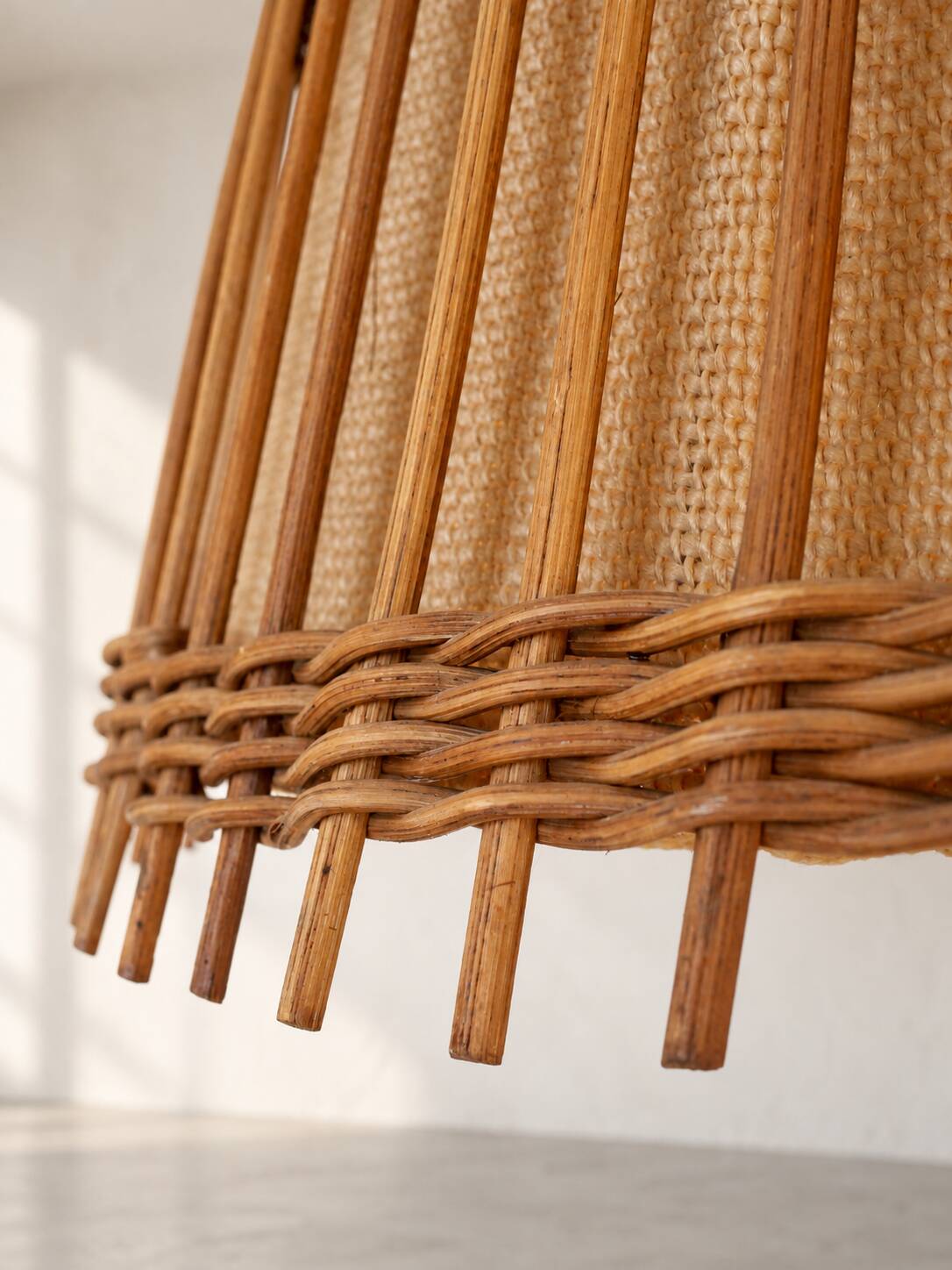 Vintage wooden and fabric suspension