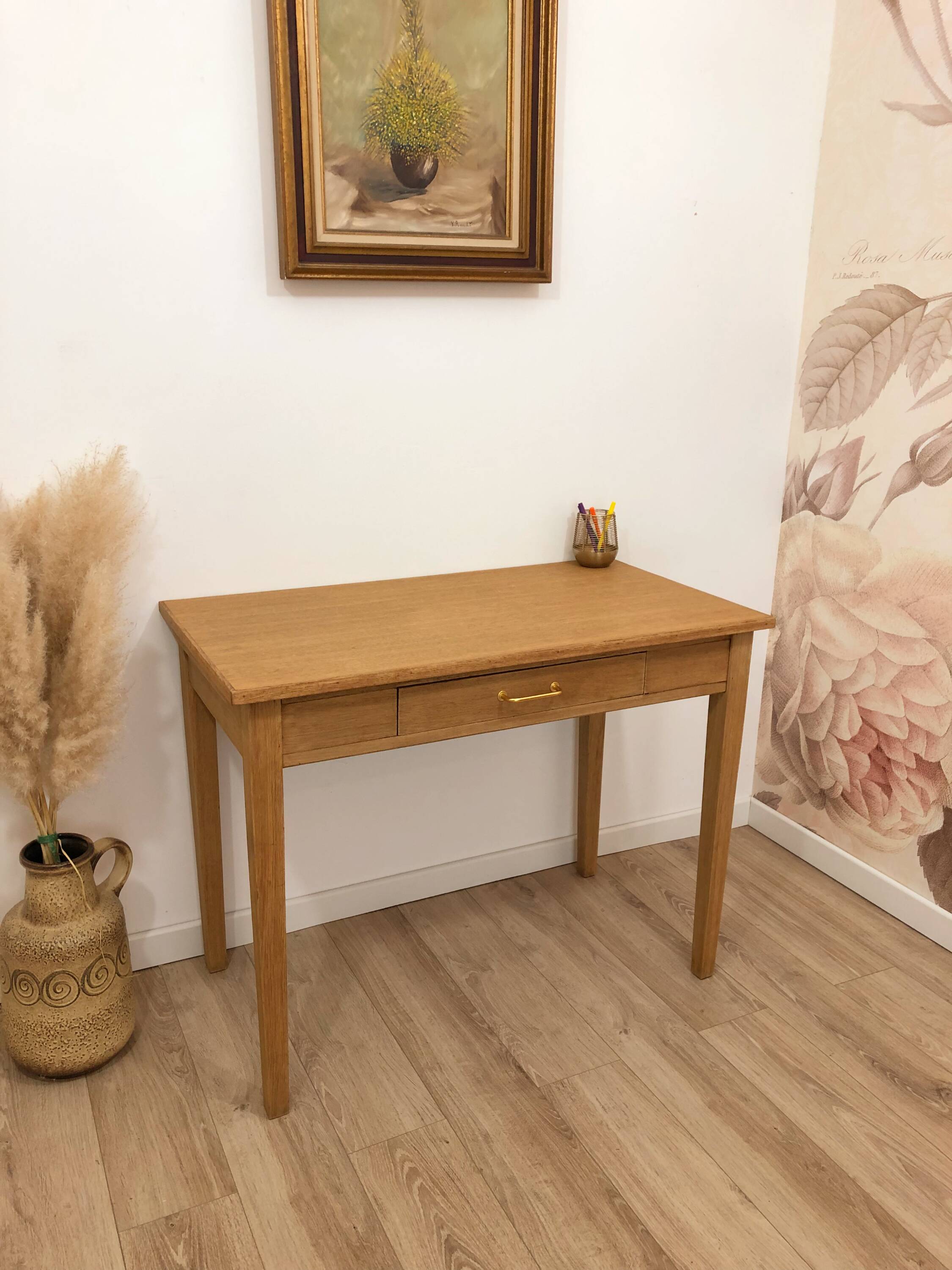 Vintage desk, in solid oak