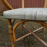Lot of 4 chairs terrace bistro type "Parisian" brown and beige