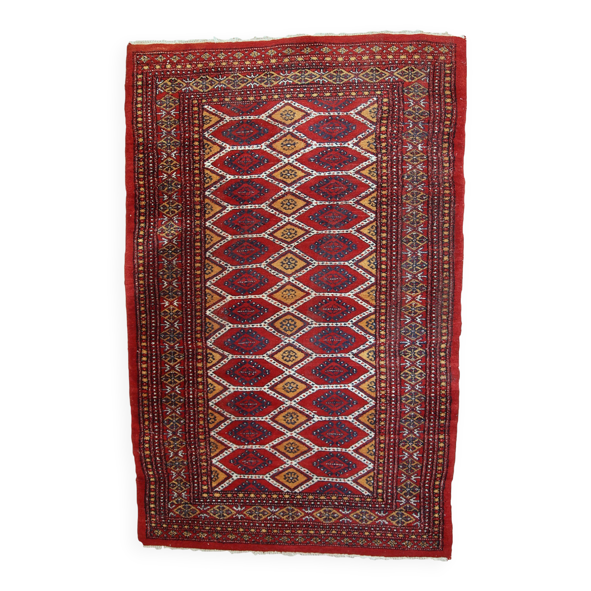 Tapis Vintage Bukhara Ouzbek, Années 1960, Élégance Classique