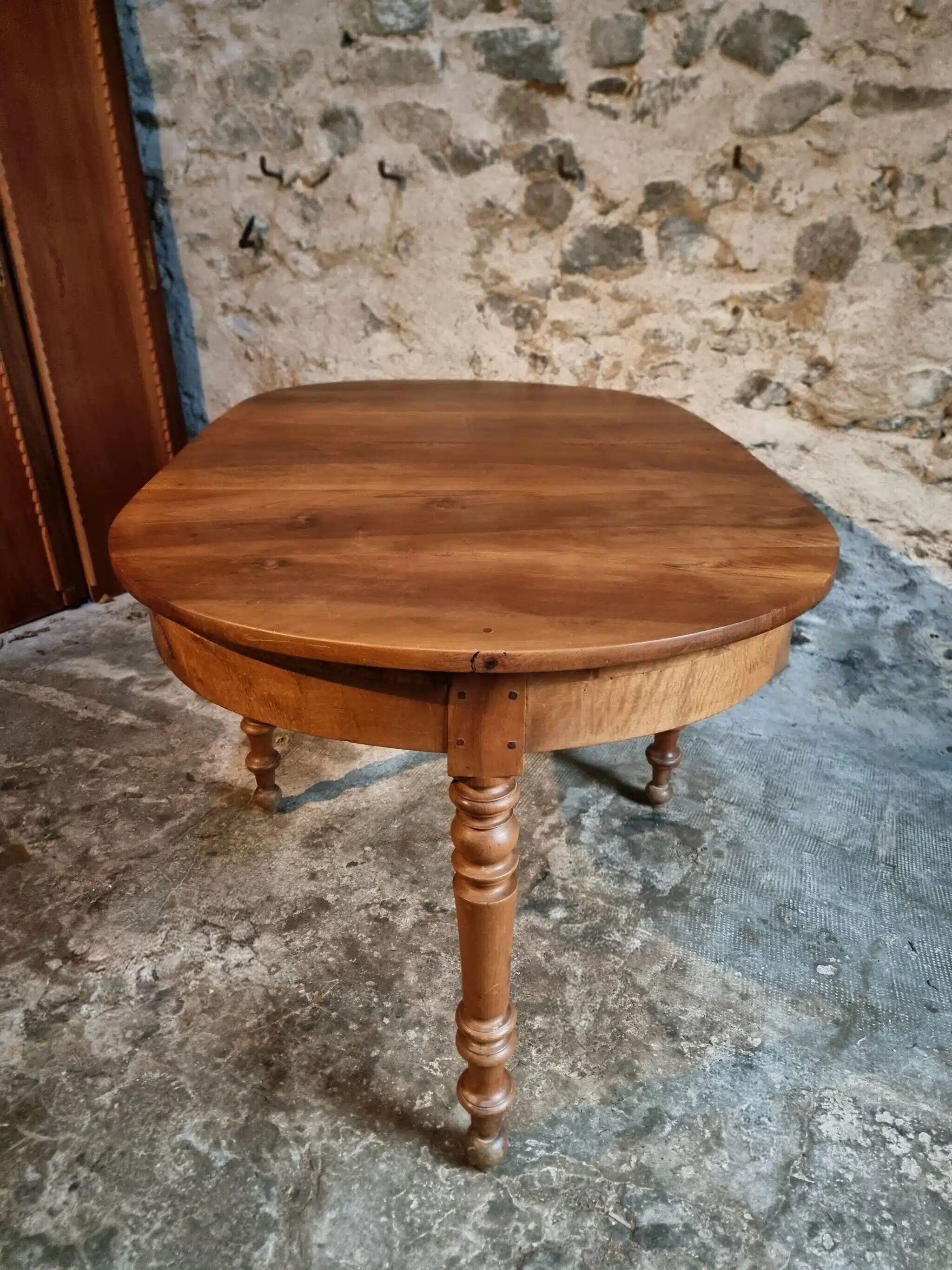 Antique folding demi-lune table, dining table, console.