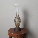 Art Deco glass paste vase signed Macau, Gallé inspiration, plant decoration