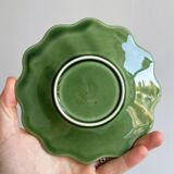Set of 9 small old green earthenware plates