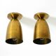 A pair of large, original Mid Century Modern brass ceiling lamps