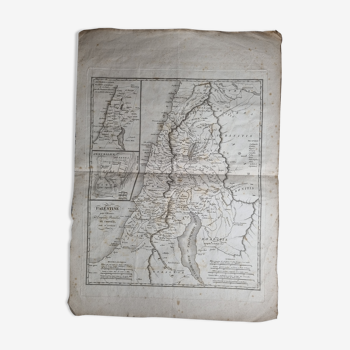 Carte de Palestine extraite de l'Atlas des l'histoire des empereurs de 1819, 48 x 34 cm