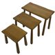 Vintage Set of 3 brutalist oak side or nesting tables 1970s