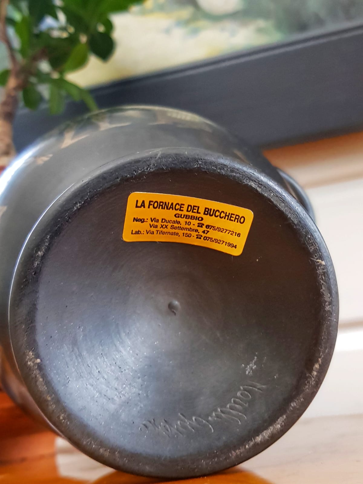 Italian artisanal reproduction Etruscan bucchero vase