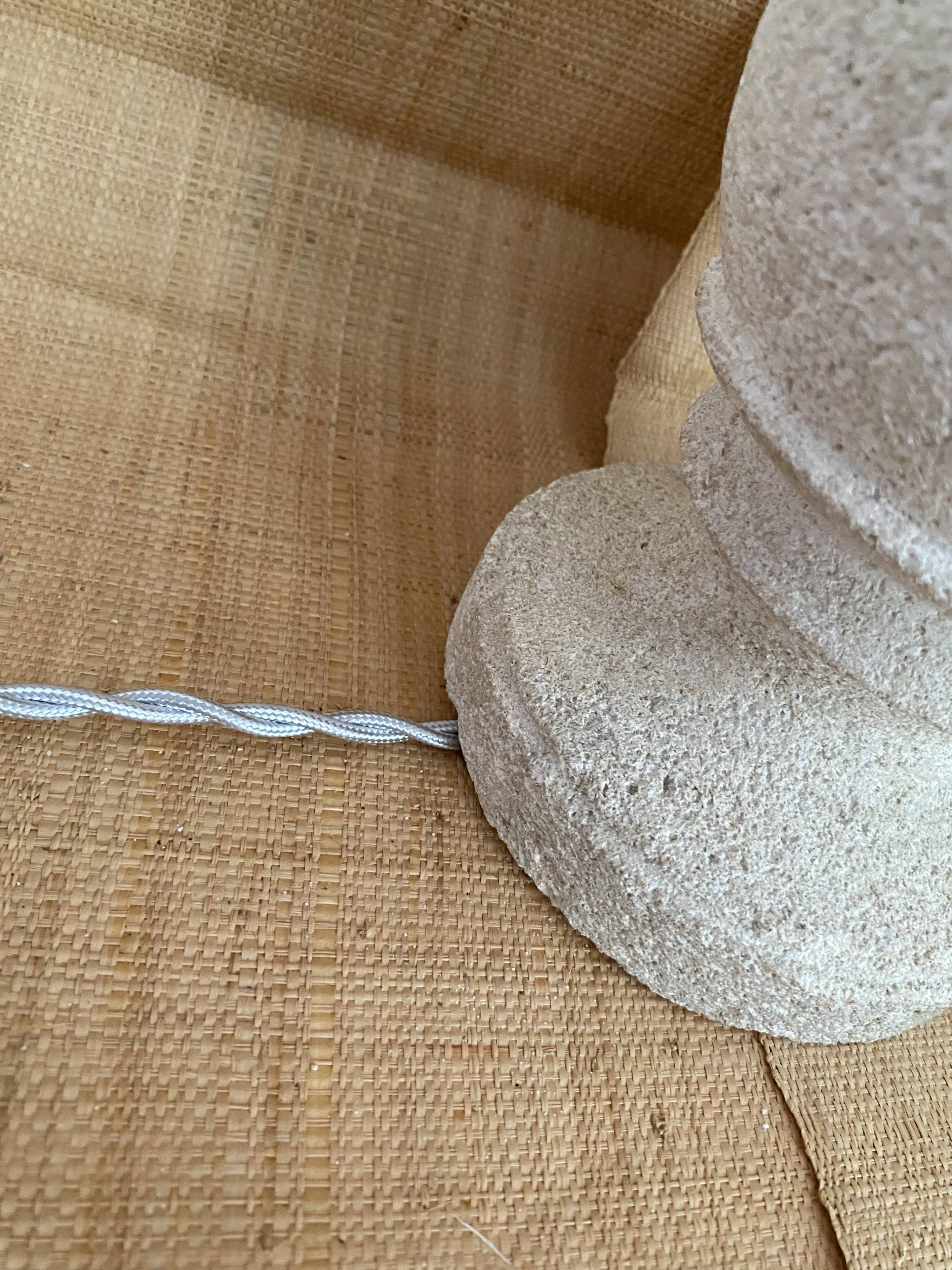 Baluster lamp base, new braided fabric cable.