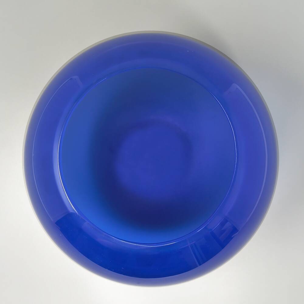 1970s Mid-Century Blue Vase by Ind. Vetraria Valdarnese. Made in Italy