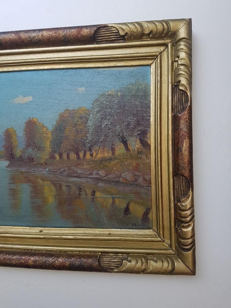 Landscape by Paul Berthier, oil on panel