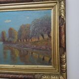 Huile sur toile par Paul Berthier représentant un paysage