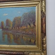 Huile sur toile par Paul Berthier représentant un paysage