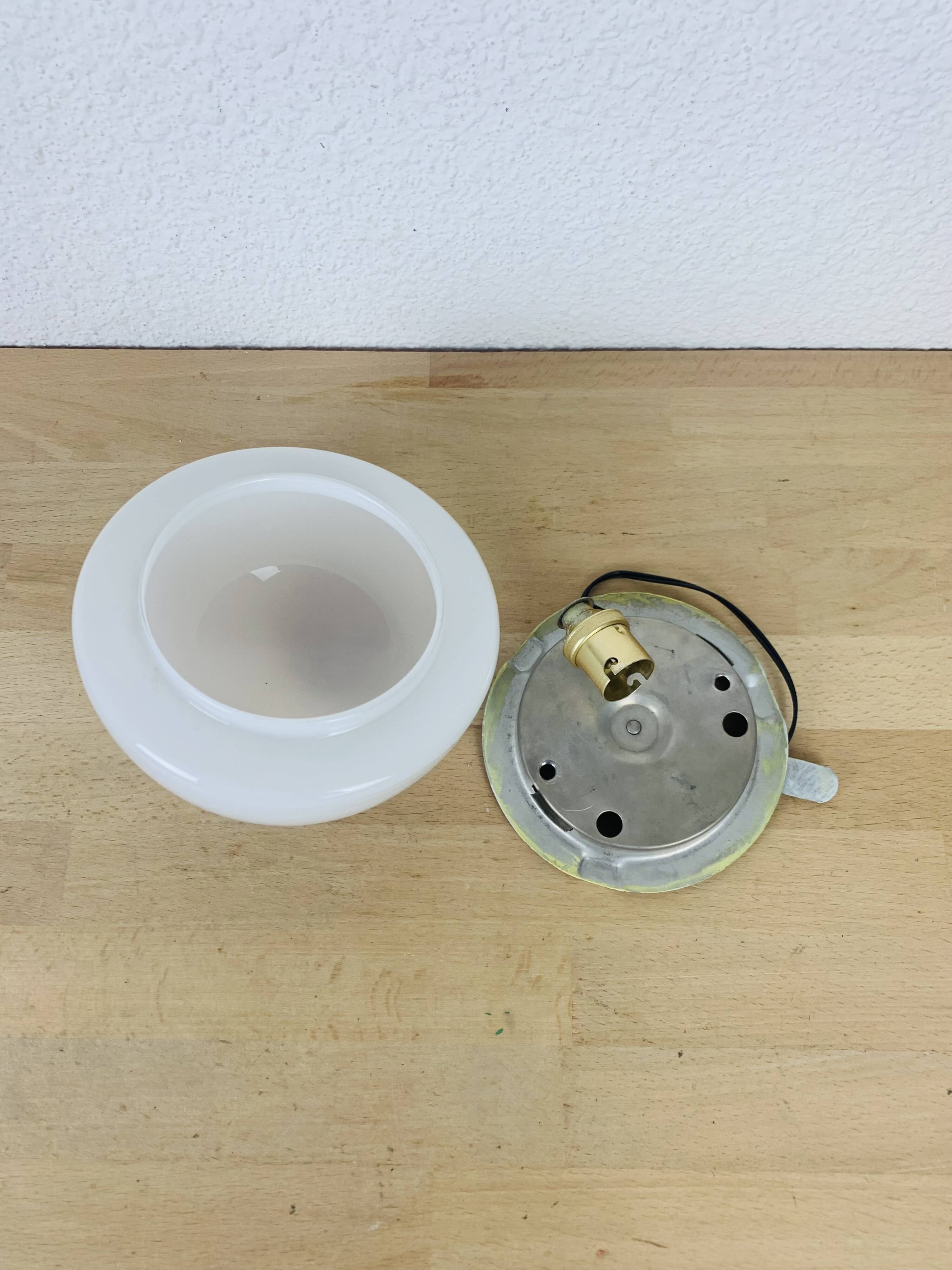 Vintage half-sphere opaline ball wall light