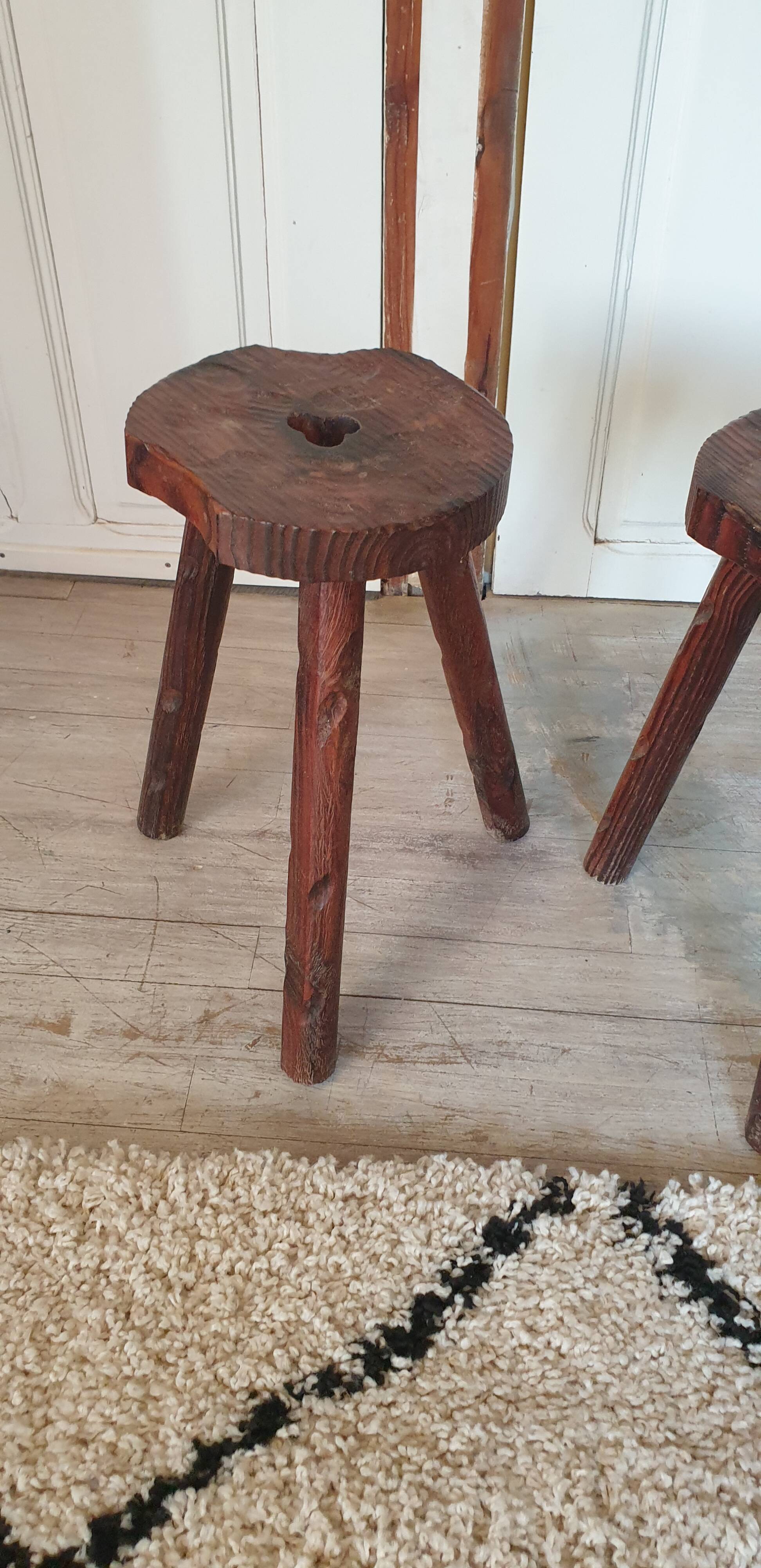Pair of brutalist stools