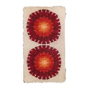 Tapis en spirale de l’âge de l’espace rouge et crème