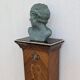 Vintage column in rosewood and bronze marquetry, mid-century