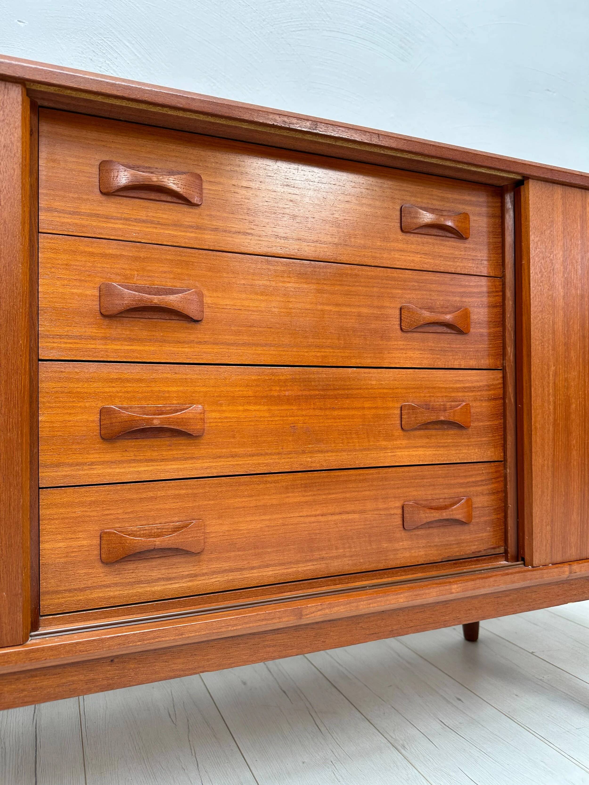1960s Vintage Danish Mid-Century Teak Sideboard by Clausen & Søn