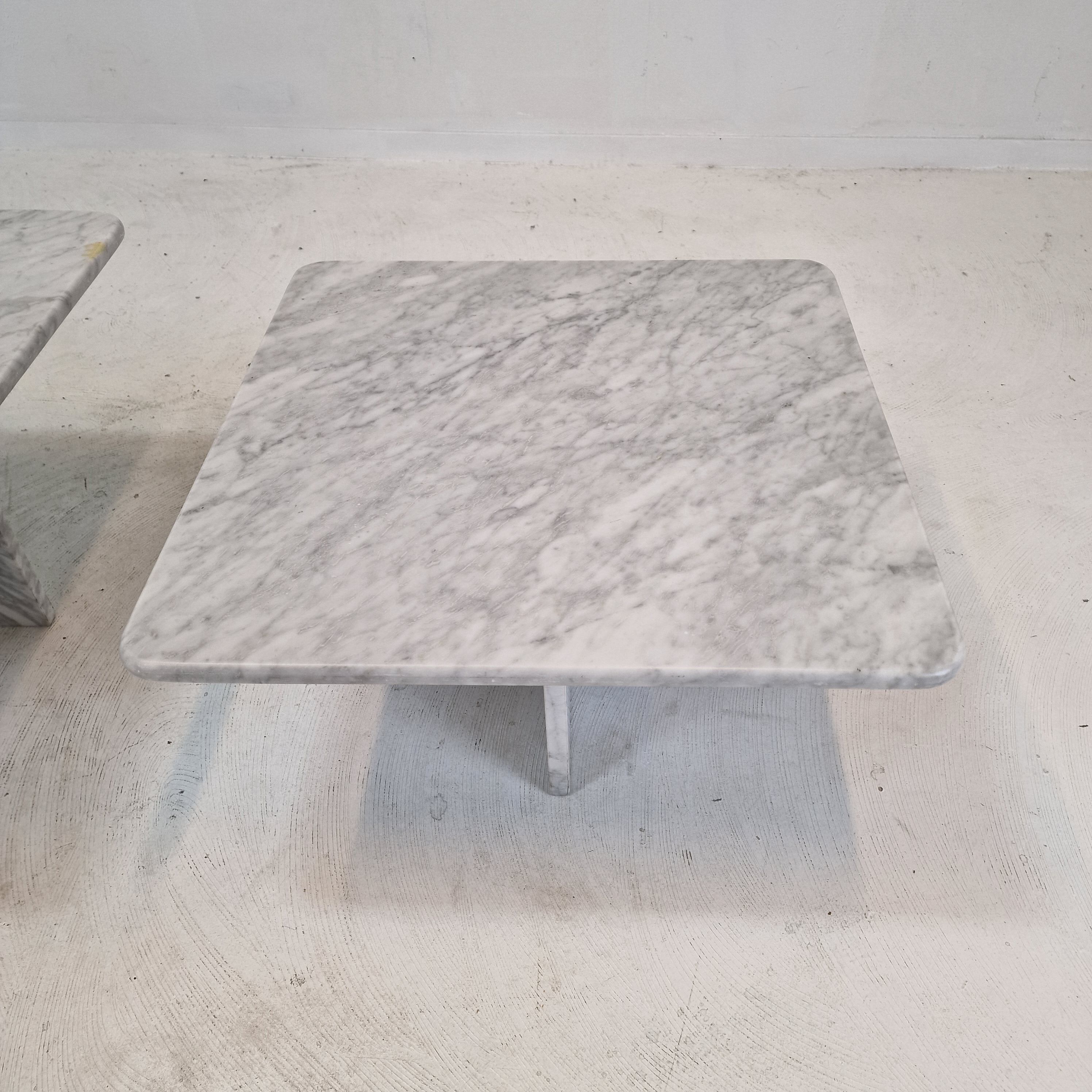 Set of 3 italian marble coffee or side tables, 1970s