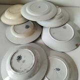 Set of 7 ironstone plates with floral friezes from the late 19th to early 20th century.