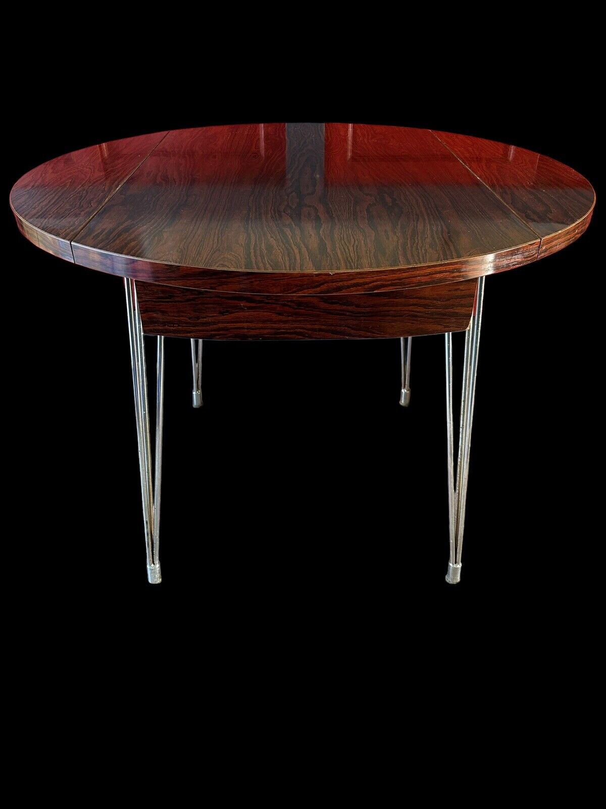 Table ronde a volets, formica, " SIF ", années 60,70', pieds eiffel, vintage