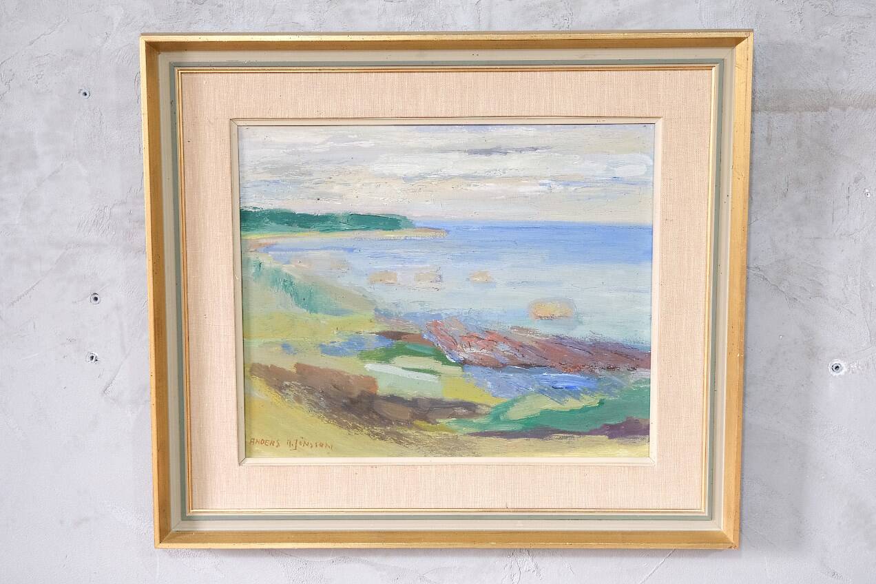 Anders A. Jonsson, Swedish Modern Landscape , 1950s, Oil on Panel, Framed
