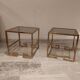 Set de 2 tables d'appoint vintage en forme de g en laiton