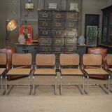 Set of 6 model b32 cesca marcel breuer chairs, italy 1970s