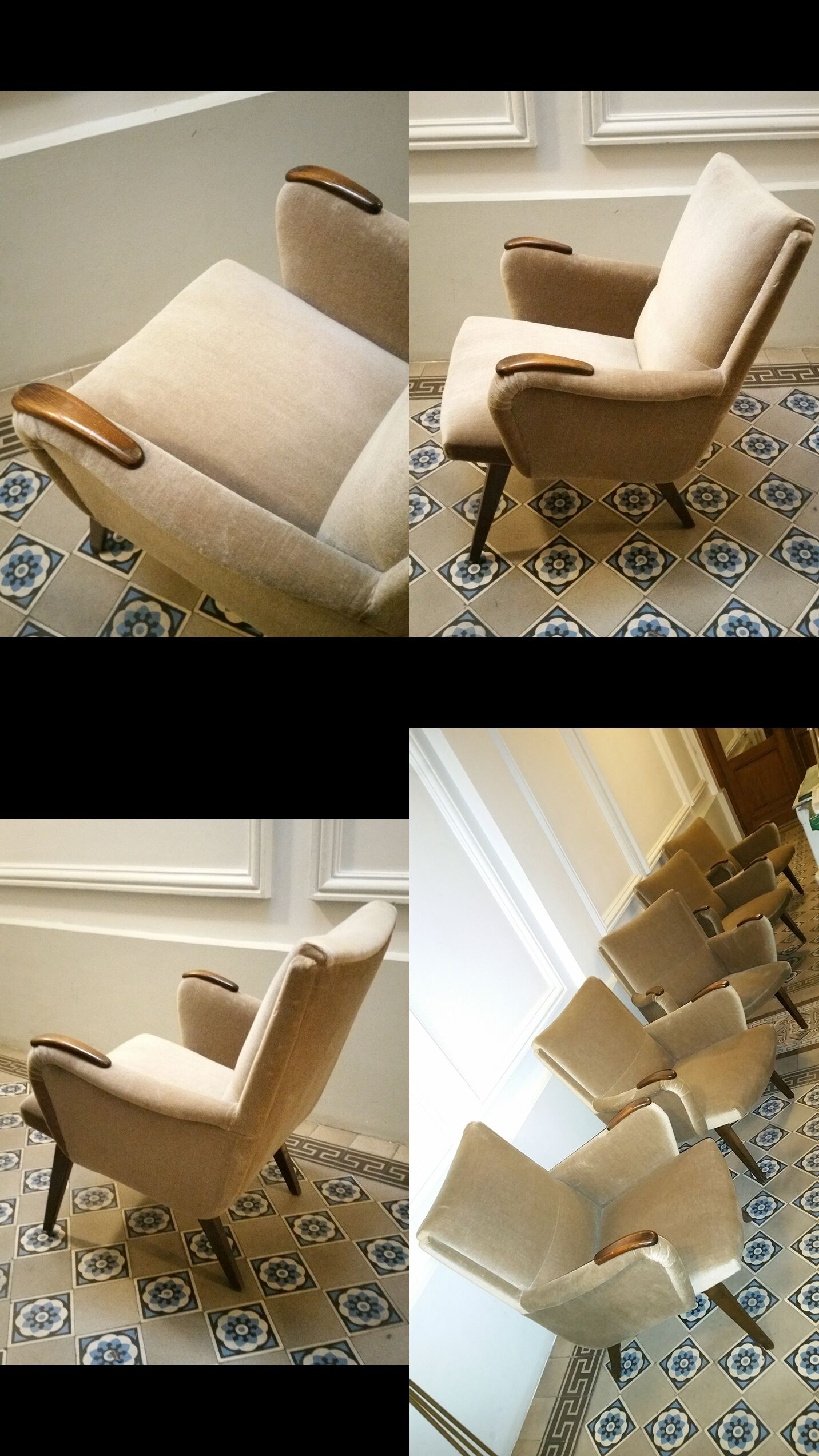lot of 5 chairs Danish 50/60s Arno Votteler Knoll