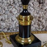 Paire de lampes laquées noires