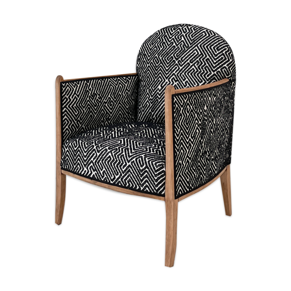 Fauteuil club en bois et tissu — Beyit