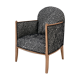 Fauteuil club en bois et tissu