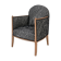 Fauteuil club en bois et tissu