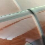 Pair of 70s design smoked plexiglass bedside tables
