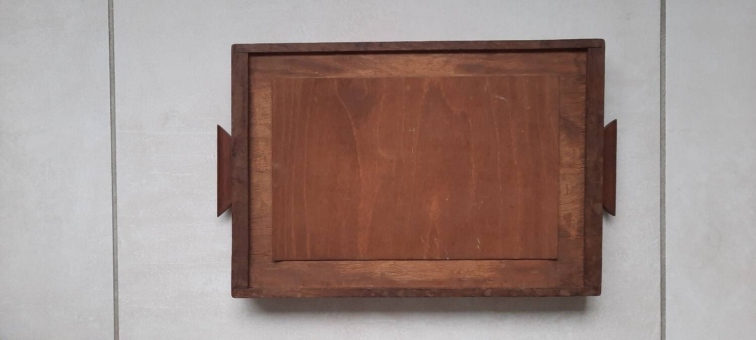 Plateau bois et verre