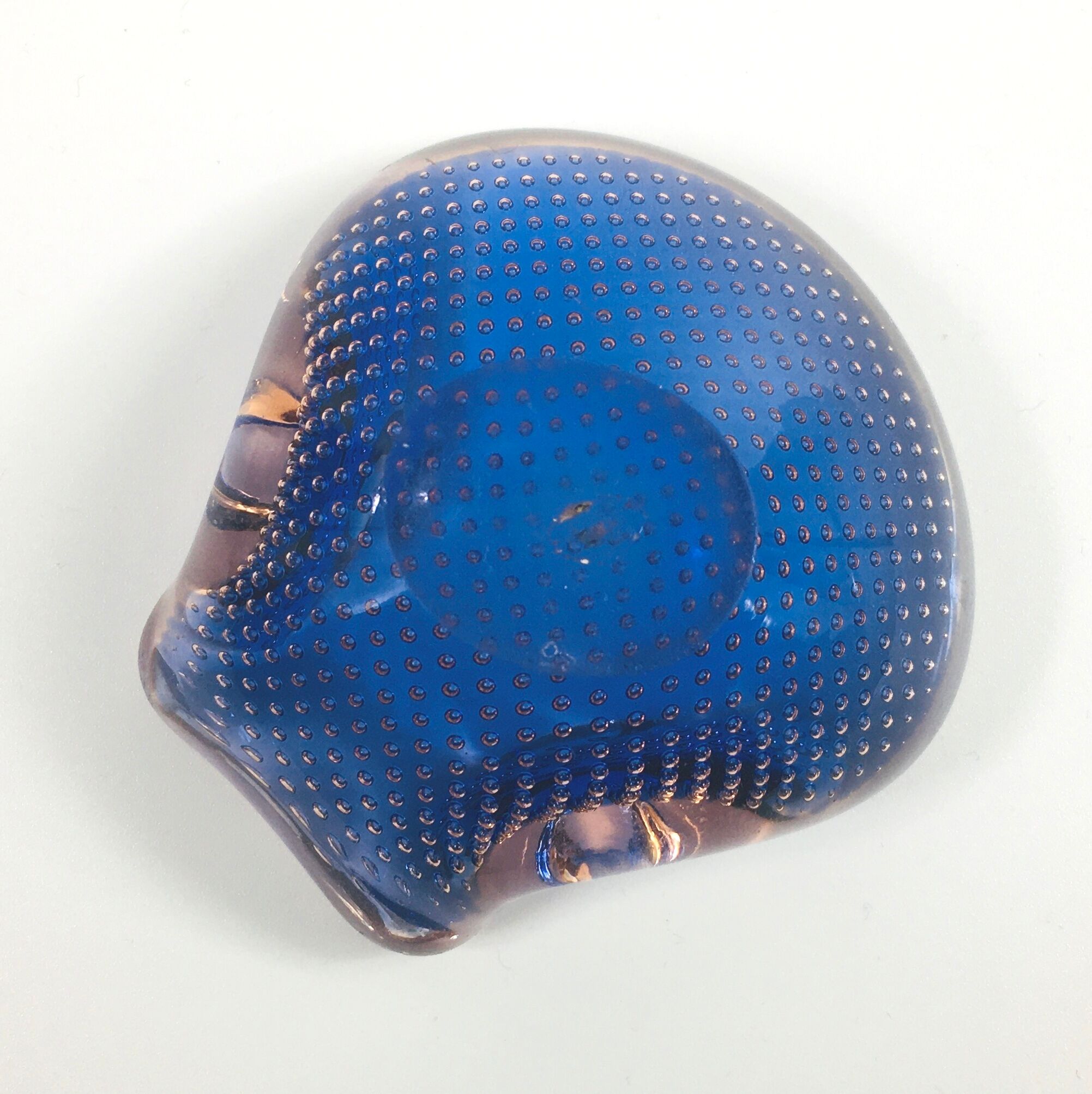 Cendrier de verre bullicante du milieu du siècle de Murano, années 50