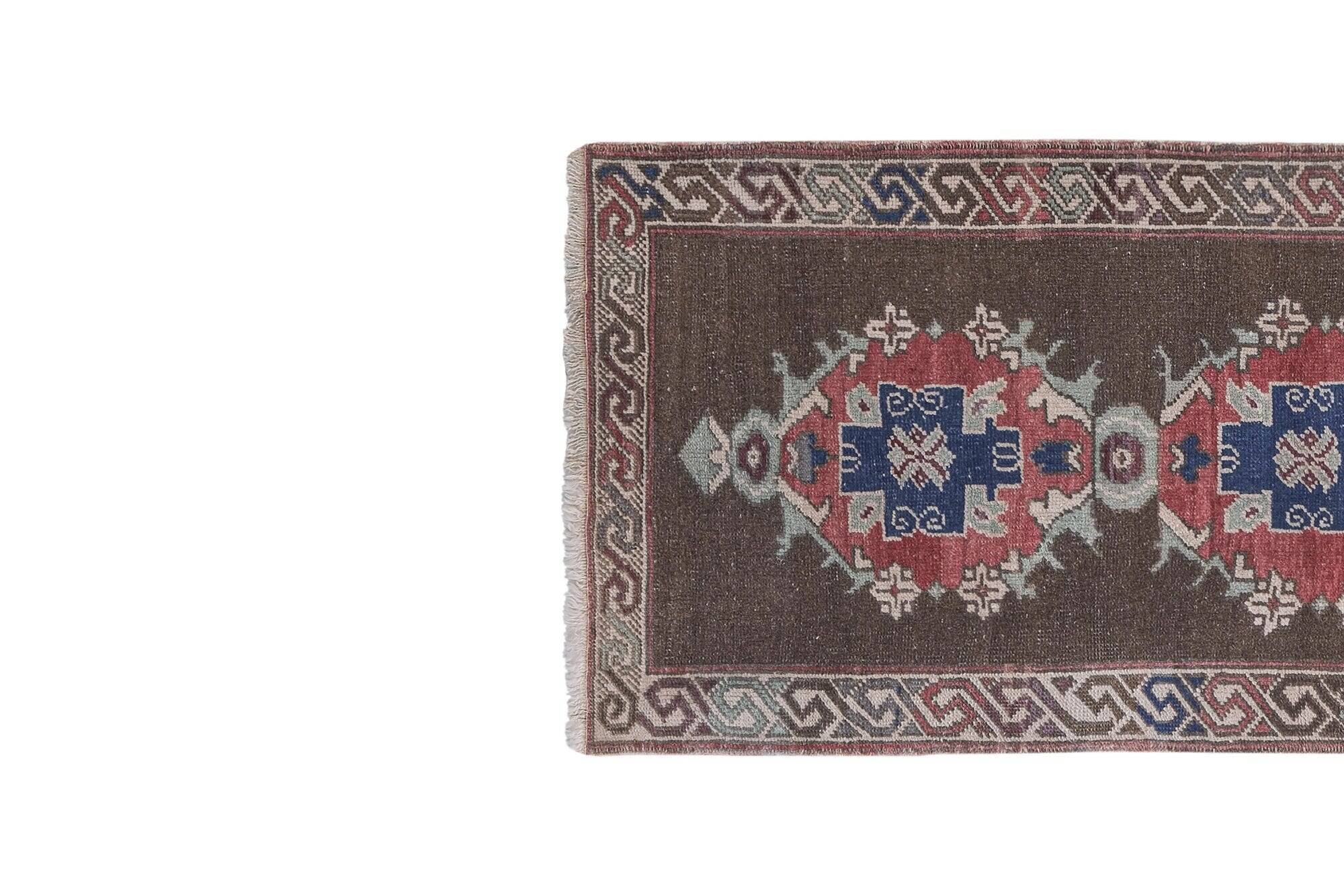 Vintage Turkish hallway rug 84x220 cm