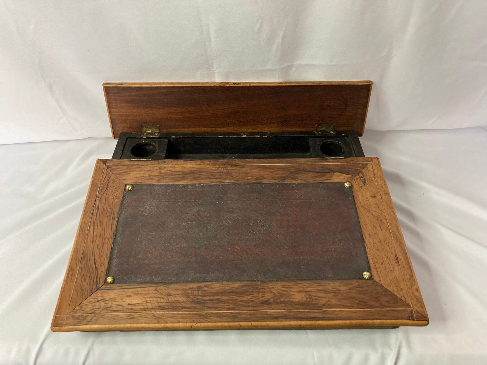 Old wooden writing board over leather early twentieth century