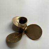 Propeller candle holder in solid brass