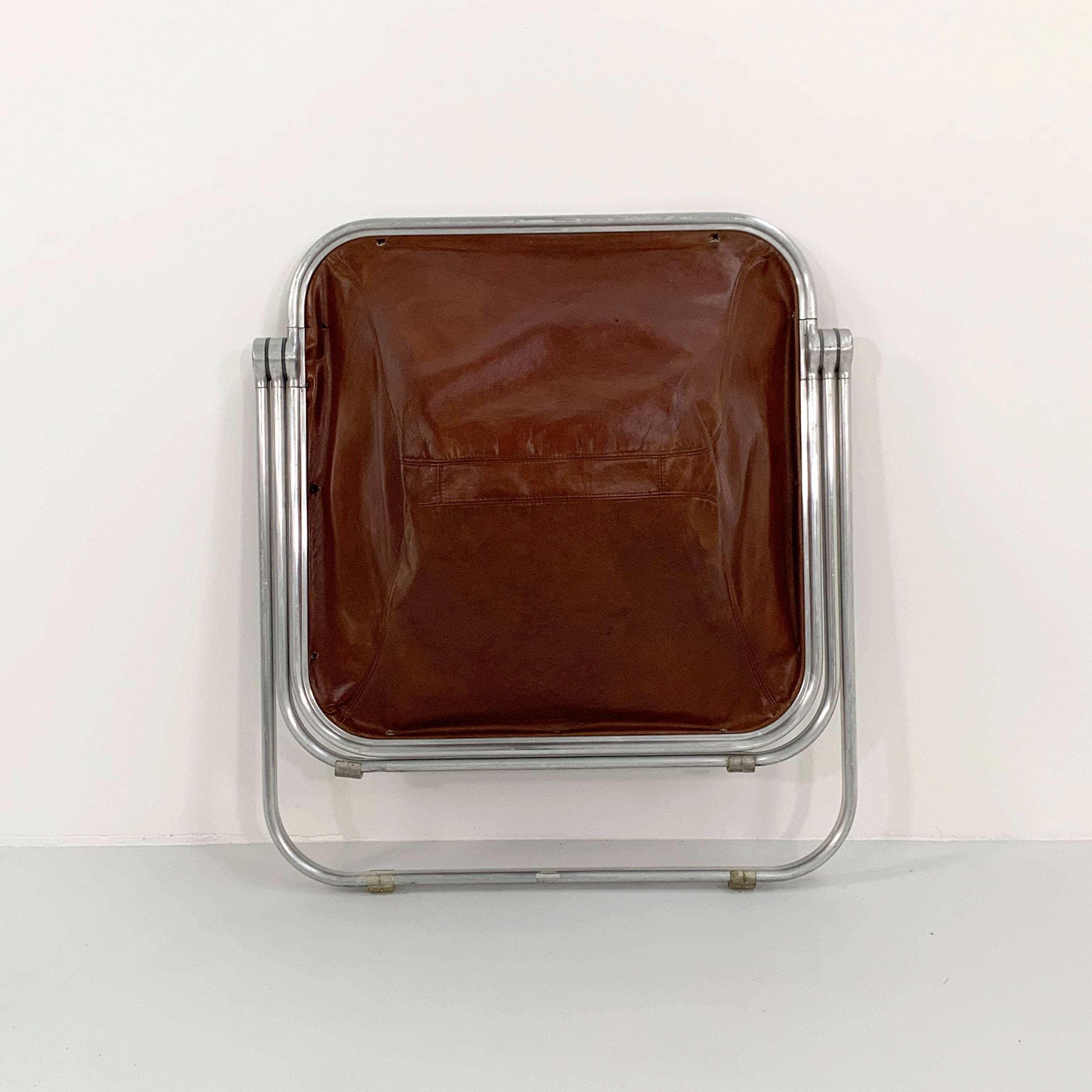 Plona camel leather chair by Giancarlo Piretti for Anonima Castelli, 1970