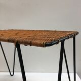 Rattan and metal coffee table by Raoul Guys