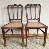 Paire de chaise de bistrot fin XIXem en acajou