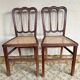 Pair of late 19th century mahogany bistro chairs
