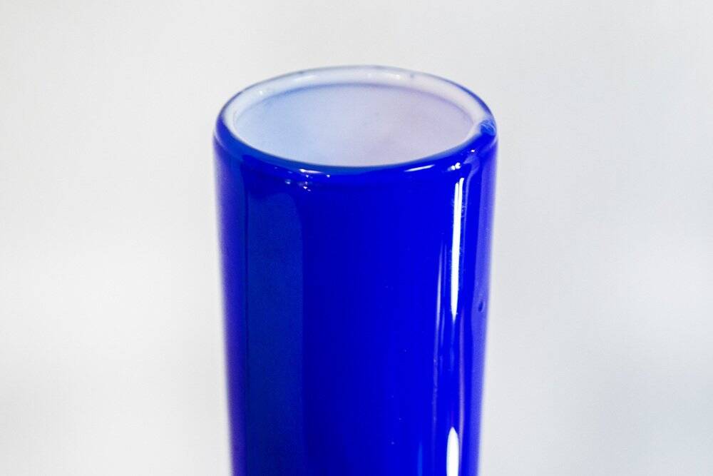 Vintage blue Murano glass vase by Vistosi, Italy, 1950s