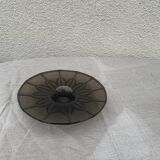 Brown glass cup vintage floral pattern