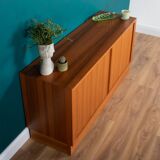 Buffet danois à porte tambour en teck rétro danois moderne Poul Hundevad (HU)