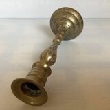 Worked brass candlestick