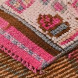 Soft Pink Turkish Vintage Runner Rug, 93x335Cm