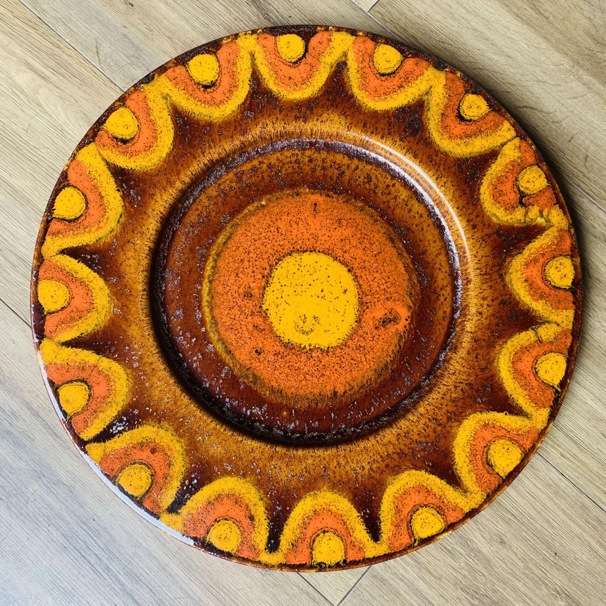 Large vintage glazed ceramic dish – Reiner Gehrig for Grünstadt